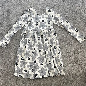 Hanna Andersson Black and White Floral Kids Dress